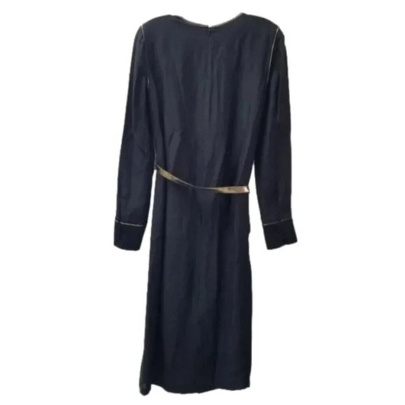 Elizabeth and James Annabelle Long-Sleeve Belted Dress Bronze Black 2 - Picture 4 of 14